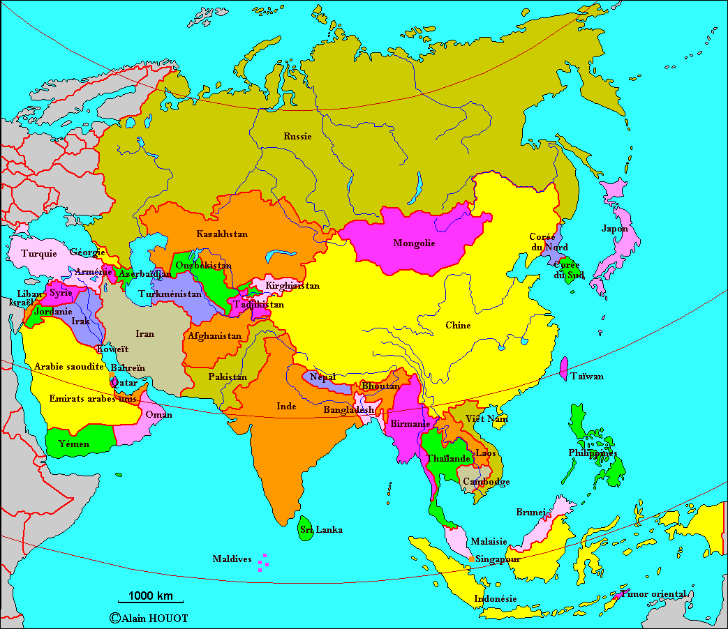 Carte de l'Asie - Différentes cartes à thèmes sur l'Asie ...